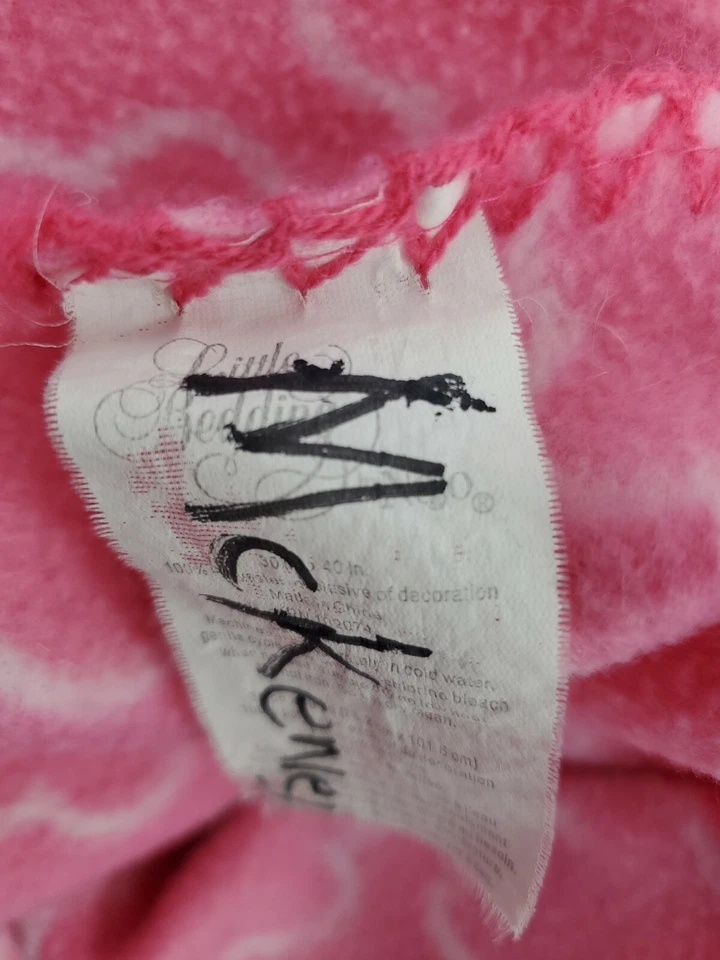 Manta de bebé Nojo Little Bedding rosa flores cebra cosida ribete seguridad niña B69 Foto 4 de 4