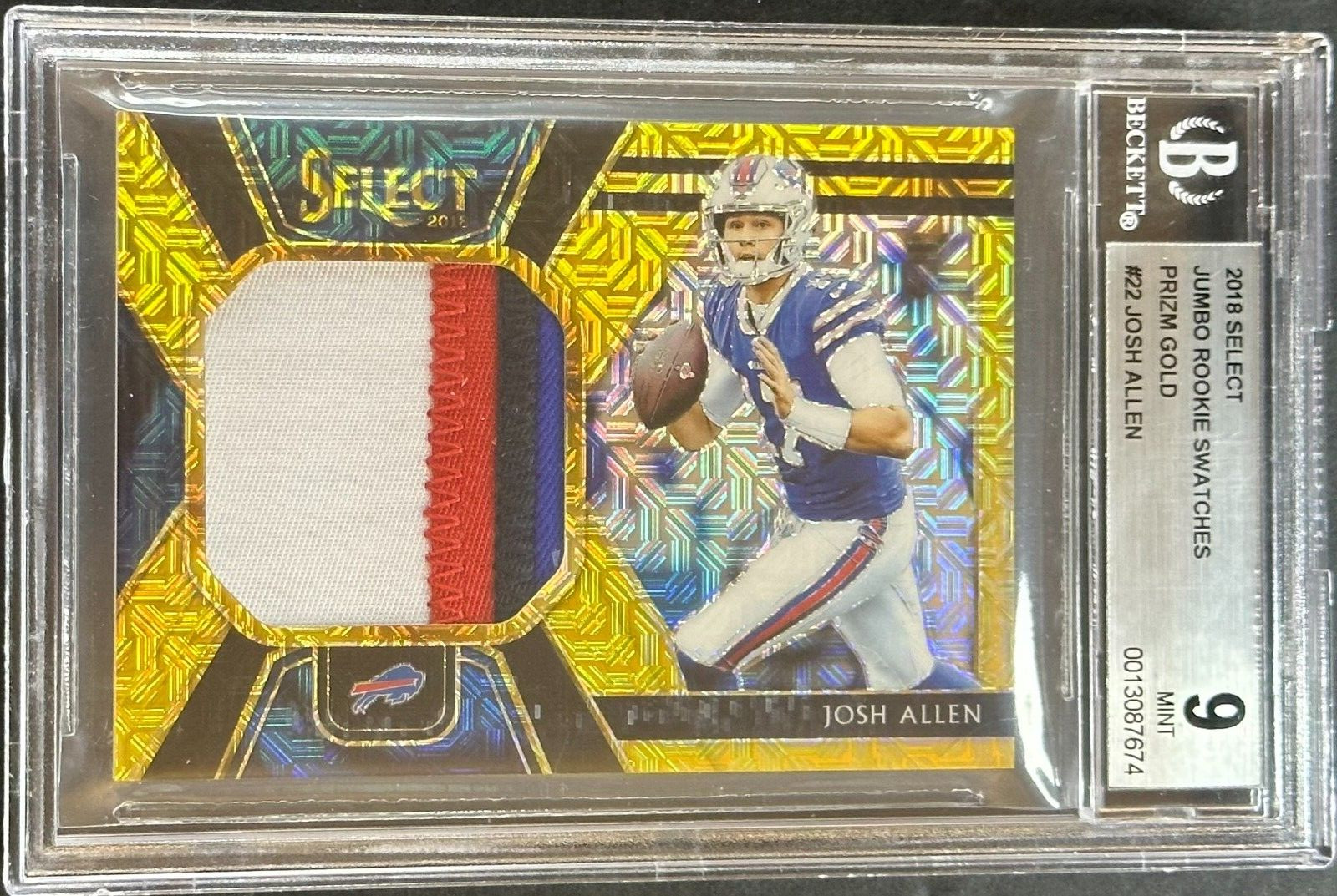 Josh Allen Panini Select Select Swatches Prizm #9 Gold