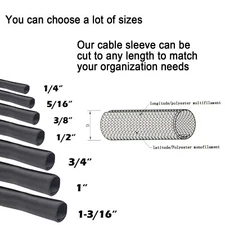 Braided Split Sleeving Wire Loom Tubing Cable insulated Sleeve Cord Protector