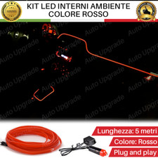 KIT LED INTERNI LUCE AMBIENTE FIBRA OTTICA ROSSO 5 METRI PER GRANDE PUNTO ABARTH