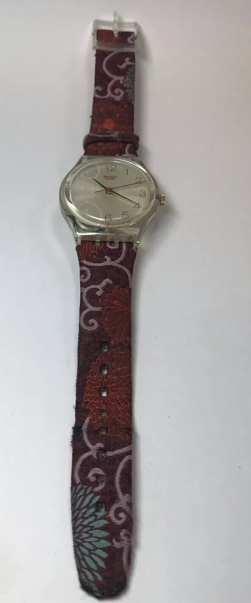 Swatch AG 2002 Wrist Watch 8213 S225 Floral Band Flower Working | eBay