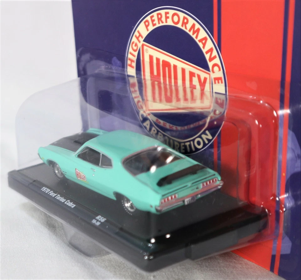1970 FORD TORINO COBRA HOLLEY DIE-CAST 1:64 SCALE MODEL CAR GREEN - Image 2 of 3