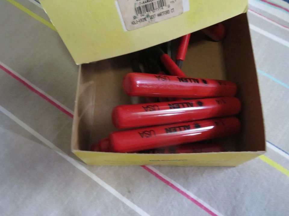 10 pc ALLEN 57314 Individual Keys 1/4" Hex 6" OAL Cushion Grip T-Handle wrenches - Image 4 of 4