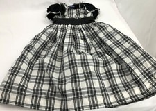 Chaps Girls Black Plaid Pattern Dress , 2 Piece , 100% Cotton , Size 7