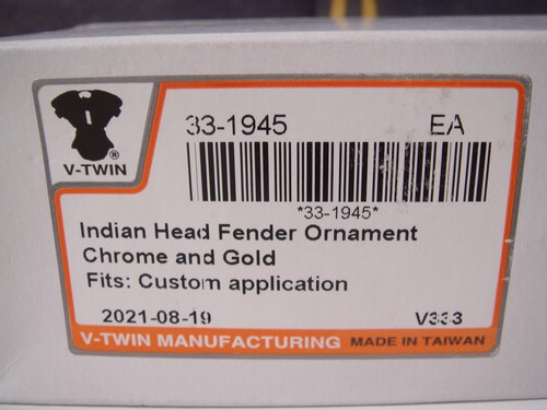 Indian Face Fender Lamp Chrome W/ Gold Highlights Vintage 12 V V-Twin 33-1945 X9 - Picture 10 of 14