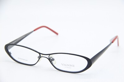 NEW VANNI V2091 C11 RED BLACK AUTHENTIC EYEGLASSES FRAMES 53-13