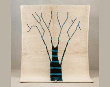 Handmade Berber Wool Shag Custom Area Rug - Moroccan Berber Beni Ourain Carpet