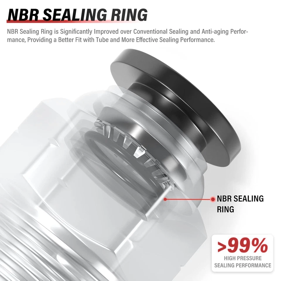 Montaje de manguera recto de 3/8" OD a 1/4" NPT rosca macho 10 piezas Foto 4 de 4