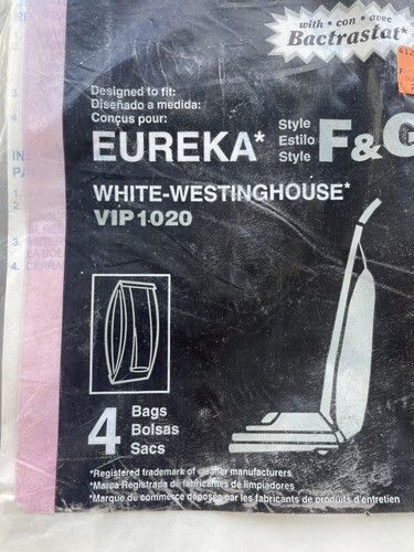 Rubbermaid Micro-Clean Eureka Vacuum Cleaner Bags Style F&G - Sealed Pkg of 4 - Picture 2 of 4