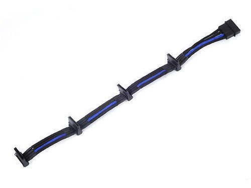 Silverstone Black/Blue PP07-BTSBA (1 x 4pin Molex to 4 x SATA connectors) Cable - Picture 2 of 4