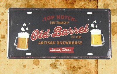 motivational art Old Barrel beer pub drink bar tin sign car plate