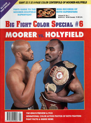 Evander Holyfield And Michael Moorer Ring Boxing Magazine Cover Photo