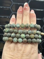 Natural African Turquoise Stretchy Beaded Bracelets Free ship  Gift