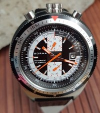 Sorna orologio automatico stile vintage - datario - cinturino in pelle - watch nero