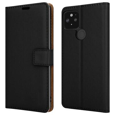 SDTEK Cover per Google Pixel 9 Pro Flip Cover in Pelle Protezione Completa Nero