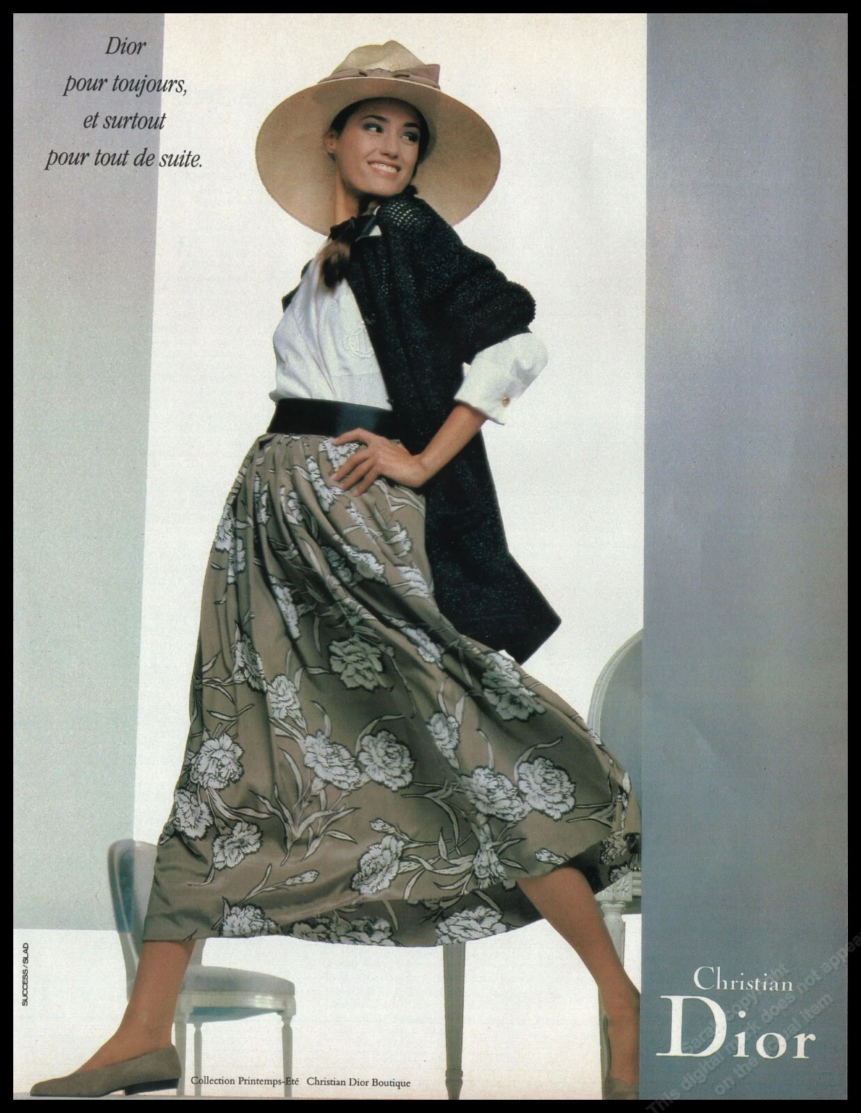 Années 1980 DIOR talons hauts magazine publicité imprimée femmes mode jambes longues chaussures 1 pg