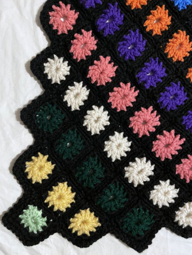 HANDMADE Crochet AFGHAN vtg GRANNY SQUARE Knit THROW Quilt COUCH Lap BED BLANKET