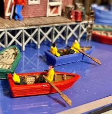 KIT - 3 Row Boats N Scale 1:160 Handcrafted for Model Railroad/Diorama