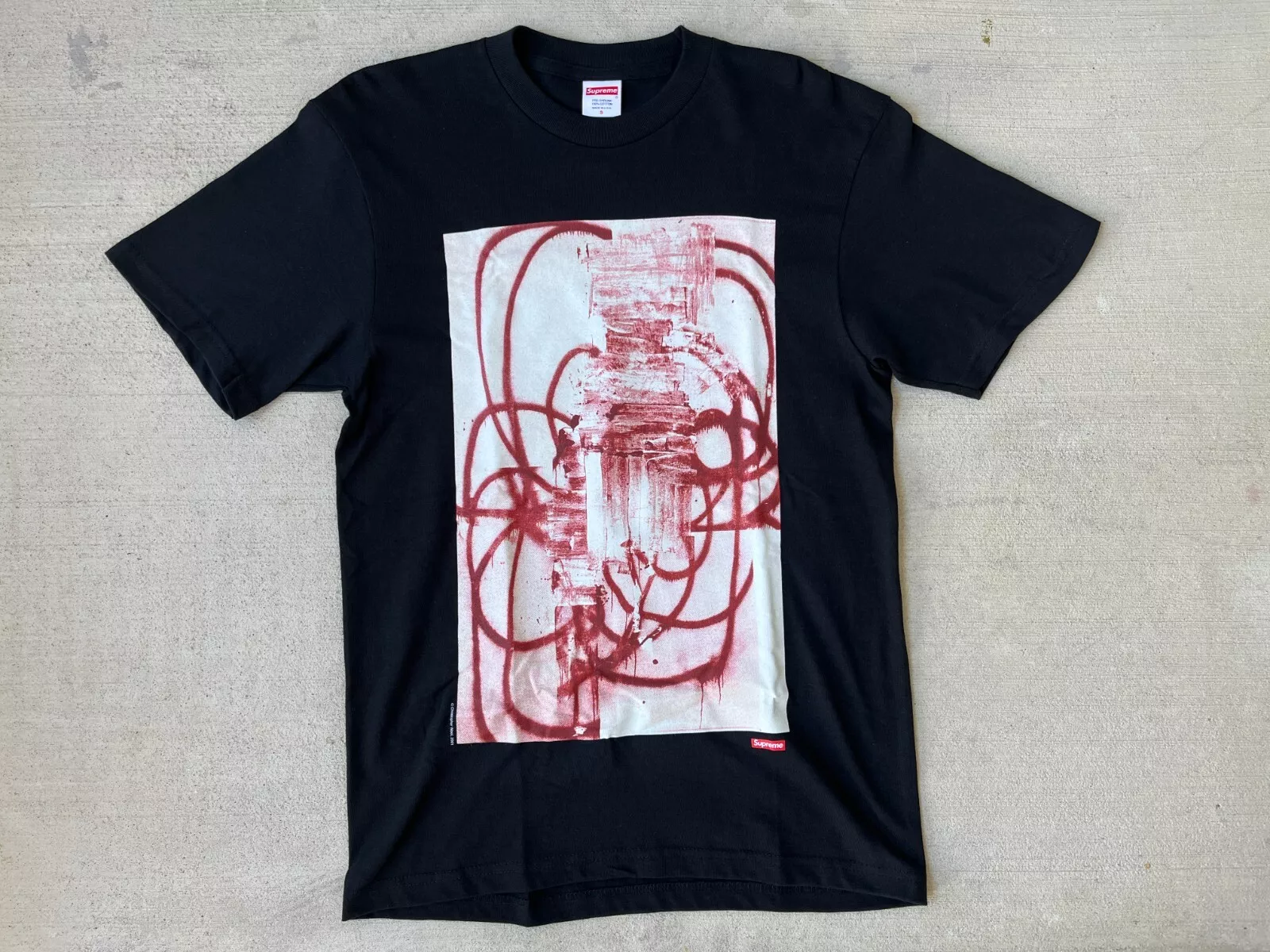 Tee shirt noir Supreme Christopher Wool 2001 taille S FW21