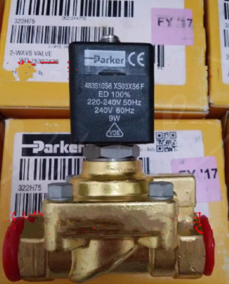 Two-position normally open high-pressure oil line valve 322H75 solenoid 24v