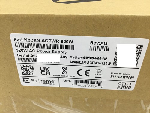 New Extreme Networks XN-ACPWR-920W AC Power Supply 5420F 5420M 5420 Series - Picture 2 of 3