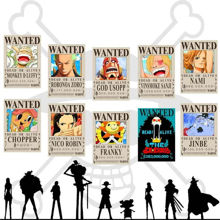 Anime One Piece Wanted Posters 30×21cm, New Edition Set of 35 pcs