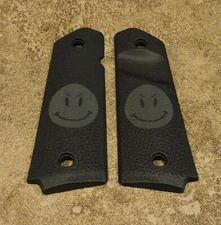 MAG PUL 1911 Grips/panels - EVIL SMILEY FACE - BLACK/GREY - .45, AMBI, FULL SIZE