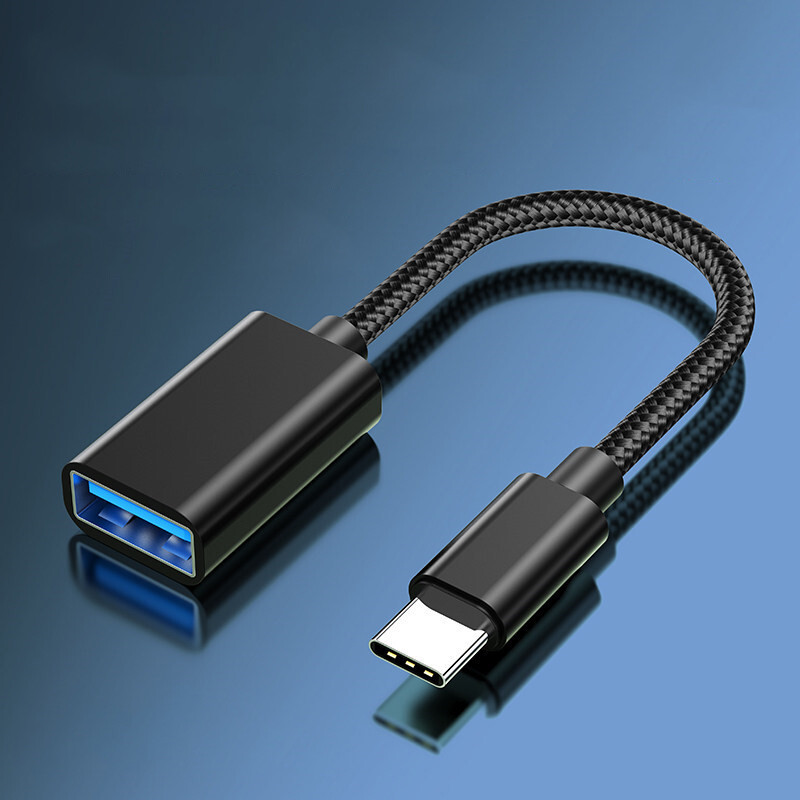 USB-C To USB-A OTG Adapter - Black Aluminum, USB 3.1 Gen 1, Connect New Devices To Old Ports