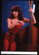 Kate Bush 1970s red pantsuit Double Bass rare Original Stamped 35mm Transparency