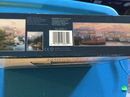 Thomas Kincade Jig Saw 3 Puzzle Set New Sealed Box Buffalo Games Cottage Boat - Picture 4 of 5