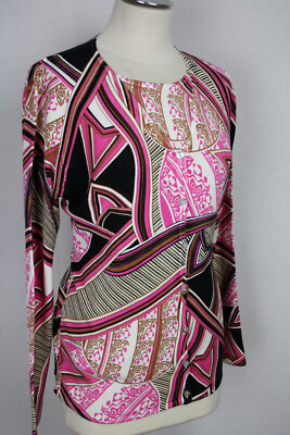 Damen Twinset Top+Cardigan bunt abstrakte Muster Viskose IMAGINI Gr.40