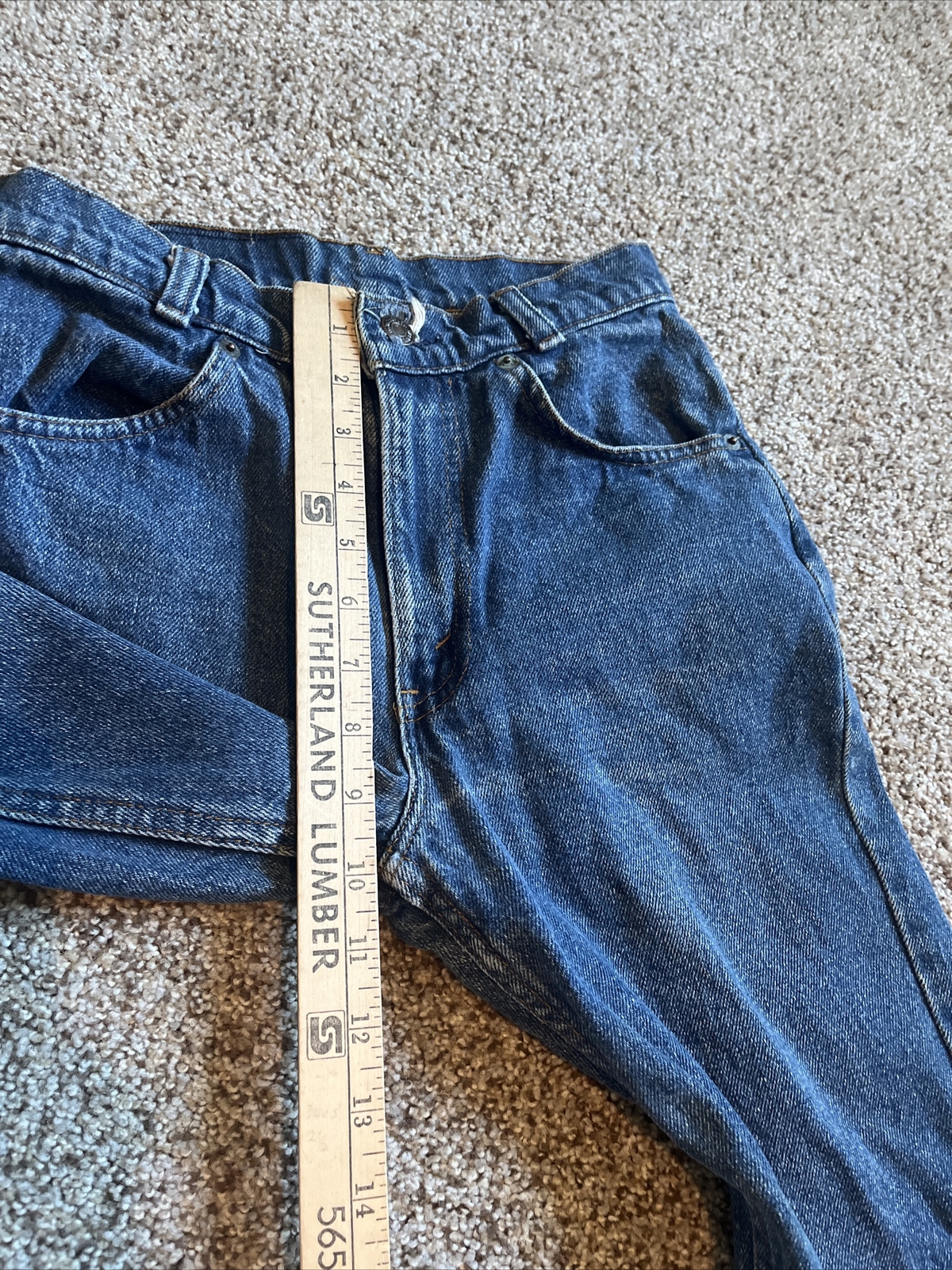 Levi's 740 Jeans 25 X 28 Orange Tab #740 Relaxed Fit Distressed Blue Denim - View 6