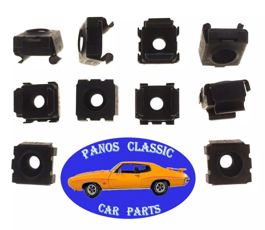 GM Captive Cage Nuts Square Type #10-32 Screw Size .520" O.D. Black 10pc Set 272