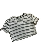 Woman's Adidas Ultimate Tee Gray Stripe Size M
