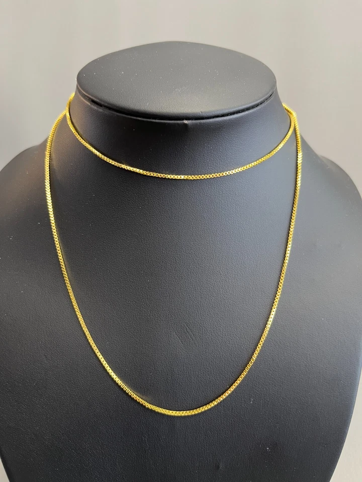 ¡¡AFILADO!! COLLAR COLGANTE ESTAMPADO ORO 18K RELLENO 1.6mm CADENA CAJA 30" LARGO AJUSTE Foto 2 de 4