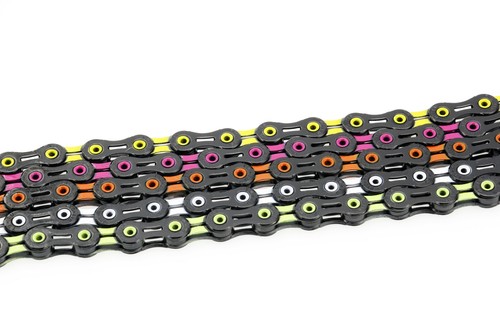 Cadenas de bicicleta PYC DLC 11 para uso Shimano/Campy de 11 velocidades en blanco y negro - Imagen 12 de 12