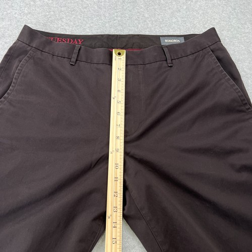Bonobos Tuesday Straight Leg Dress Pants 35x30 Stretch Brown Workwear Classic - Picture 11 of 15