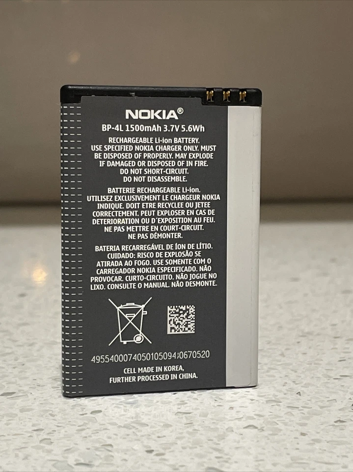 Bateria genuína Nokia BP-4L BP4L N97 N97i E63 E71 E71x E72 E73 E90 E95 E90i N810 - Imagem 2 de 4