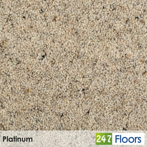 Platinum Natural Berber Twist Deluxe 55oz Carpet Wool Mix Actionback Bedroom - Picture 3 of 3