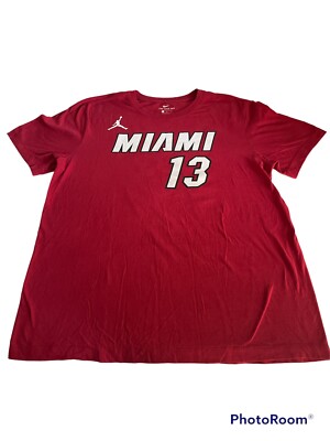 Preowned Jordan Nike NBA Miami Heat #13 Bam Adebayo Shirt Size Large C4 