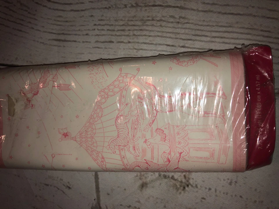 Amy Coe Horse Circus Wall Border Limited Edition Pink White Prepasted Washable - Image 2 of 4