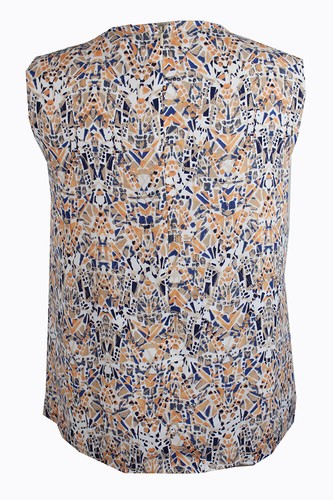 Nine West Petite Beige Orange Sleeveless Side-Slit Shell 4 - Bild 2 von 3