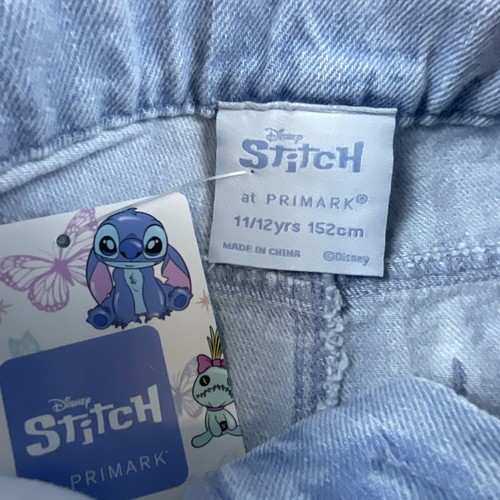 Disney Stitch Shorts Big Girls Size: 11-12 100% Cotton Raw Hem Denim Summer Blue - Picture 6 of 16