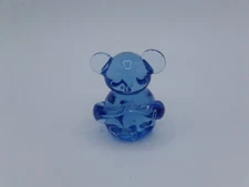 Vintage Miniature Art Glass Blue Koala Bear Paperweight Figurine