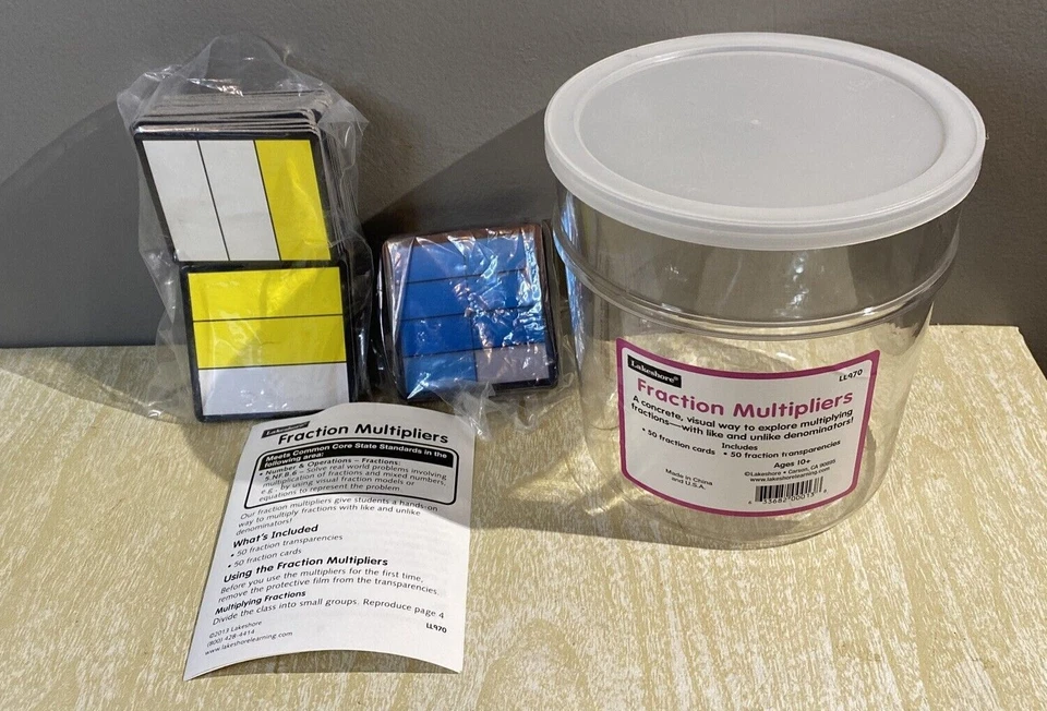 Lake Shore Fraction Multipliers 50 Yellow Cards And 50 Blue Transparencies - Image 3 of 4
