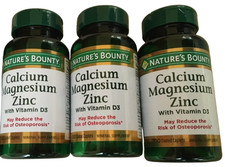 3x 2/28 Nature s Bounty Calcium Magnesium Zinc with D3 100 Caplets ea