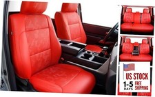 Leather Seat Covers Fit for Tundra 2022-2026 Camo Red  Full Sets  CrewMax