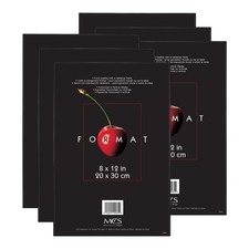 MCS 8x12 Black Picture Frame Set of 6 Gallery Wall Mount Vertical Horizontal