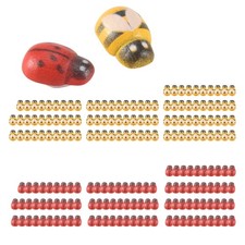 2X(200Pcs Wooden Bees Ladybugs, Wooden Bumble Bees & Ladybugs for Crafts8395