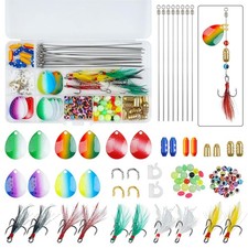 255pcs Fishing Lure Making Kit,Walleye Spinner Rigs DIY Spinners Making Kit I...